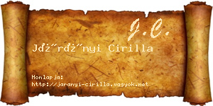 Járányi Cirilla névjegykártya
